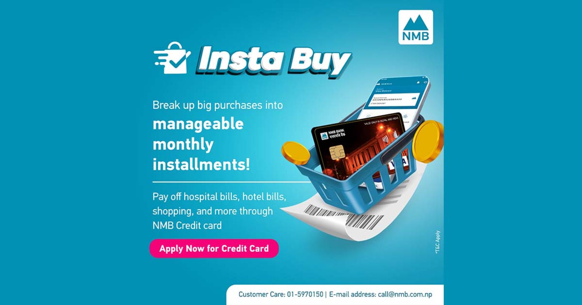 एनएमबि इन्स्टा बाइ’ मार्फत क्रेडिट कार्ड सेवामा एनएमबि बैंकको थप सुविधा